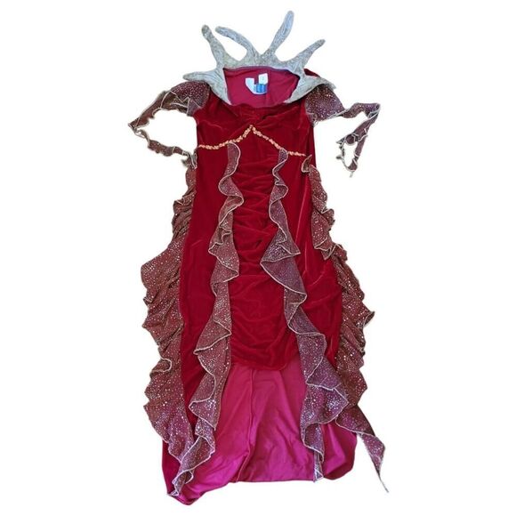 Cirque Du Soleil Diabla Costume Evil Red Gold Flame Queen Disguise SZ S - Picture 2 of 10